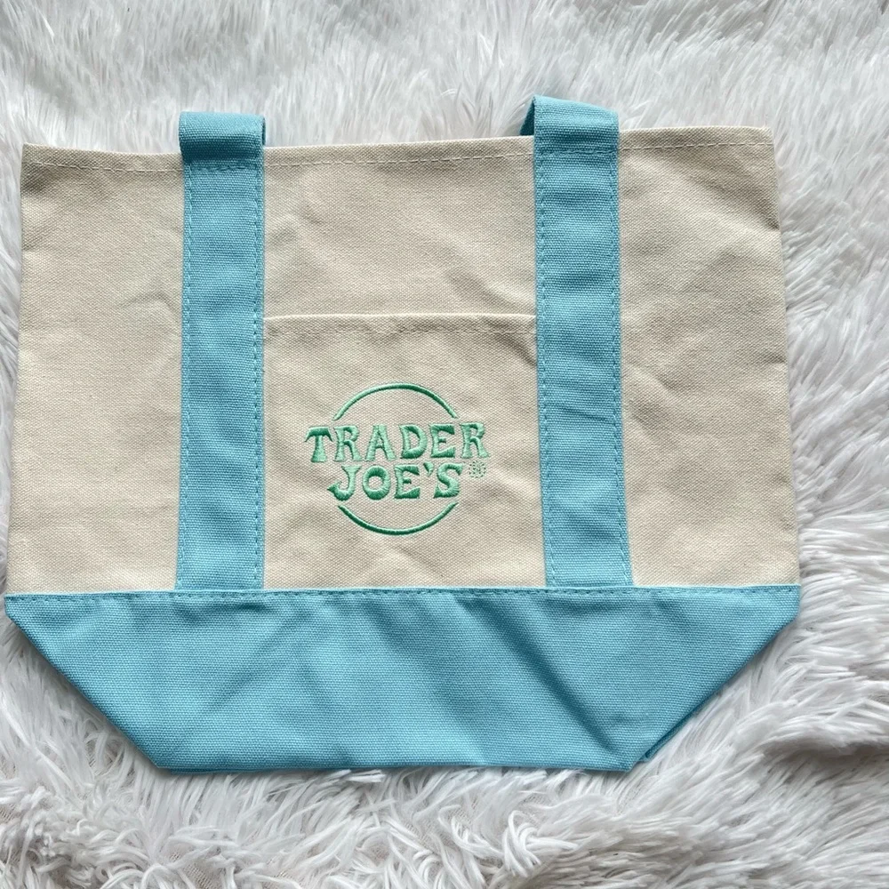 Trader Joe’s Mini Canvas Tote Bags Pastel Collection - Picture 2 of 5